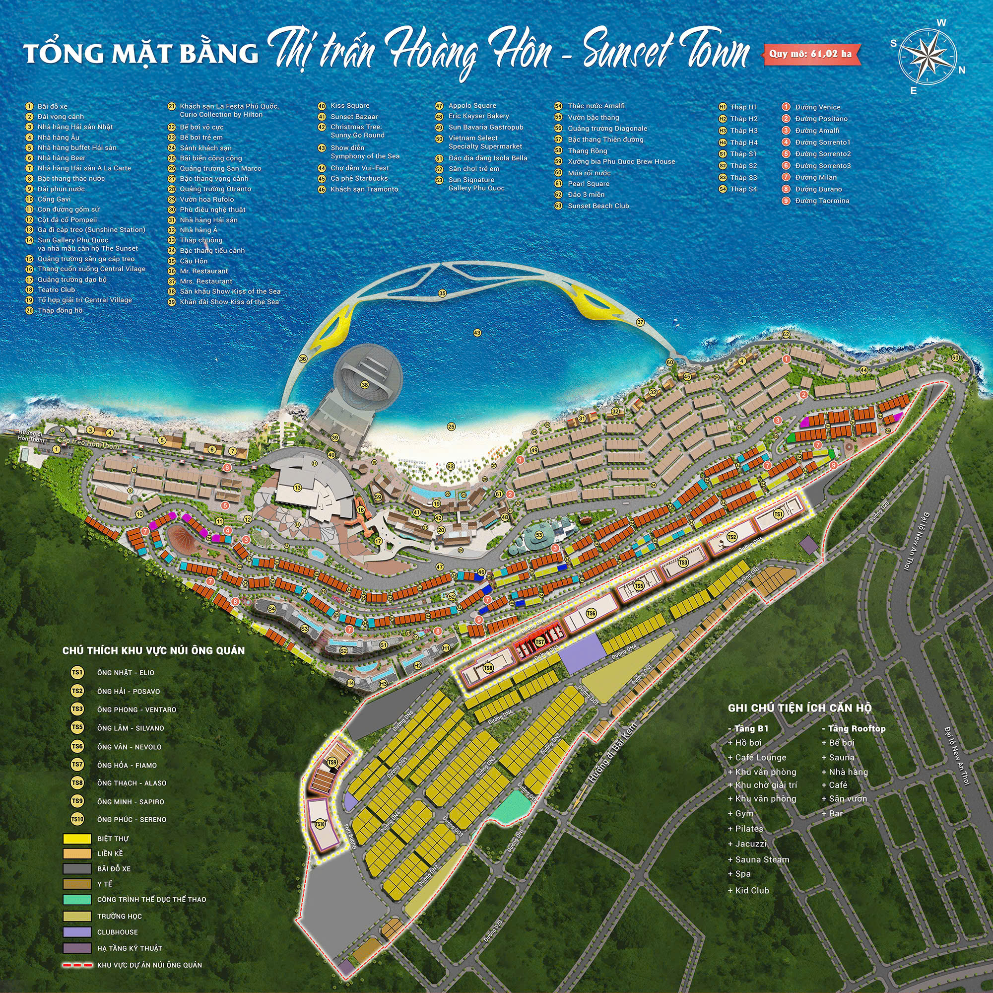 Tổng mặt bằng tiện ích The Sunset